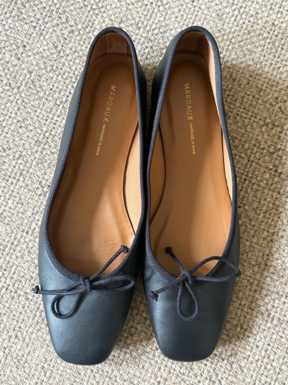 Margaux Black Leather Ballet Flats - Fonteyn 39 W